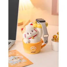 Base de suporte de carregamento para relógio de gato fofo adequada para Huawei Apple Office Decoração de mesa Presente d