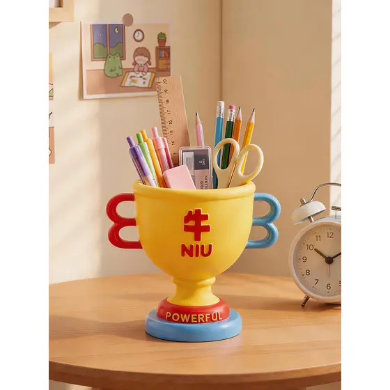 Suporte de caneta troféu criativo decoração de mesa Olá Beef Cup Exame de admissão ao ensino médio Venha significado com