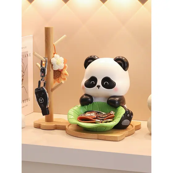 Bonito Panda porta de entrada chave armazenamento ornamentos casa sala estar atmosfera decoração cerimônia inauguração s