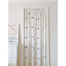 Novo produto Cortina de porta fólio sem perfuração Cortina de gaze Luz Estilo francês Cortina de bloco Creme Vento Gaze