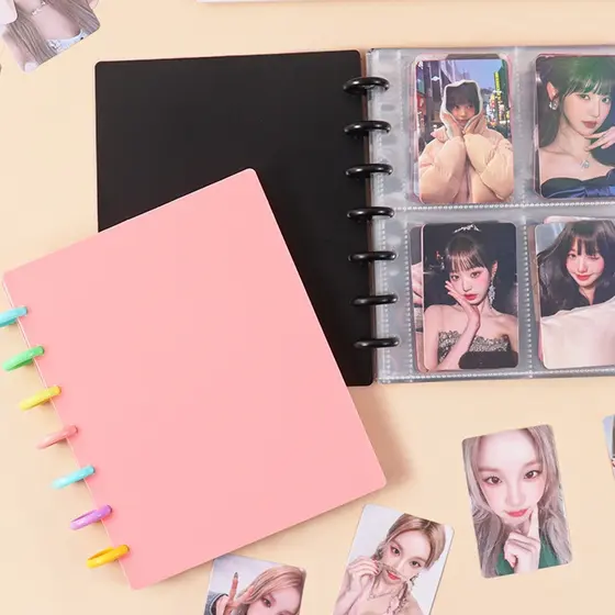 80~160 Bolsos Álbum de Cartões Furo Cogumelo Para Cartões Kpop Fotos Páginas Removíveis Organizador de Cards Coleção