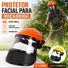 Proteção Facial Telado Aço Para Roçador Roçadeira Protetor Viseira 180° Ajustável