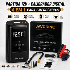 Auxiliar de Partida Carregador Bateria Com Compressor de Ar Emergência Portátil Veicular Automotivo