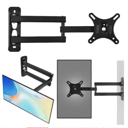 Suporte Tv Tri Articulado Lcd Led Plasma 32 A 73 e 32 A 55 Pol Para Parede VESA 75x75mm/100x100mm