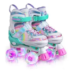 Patins Infantil 4 Rodas Ajustável Leds Nas Rodinhas Lançamento( Sem Kit Proteção!)