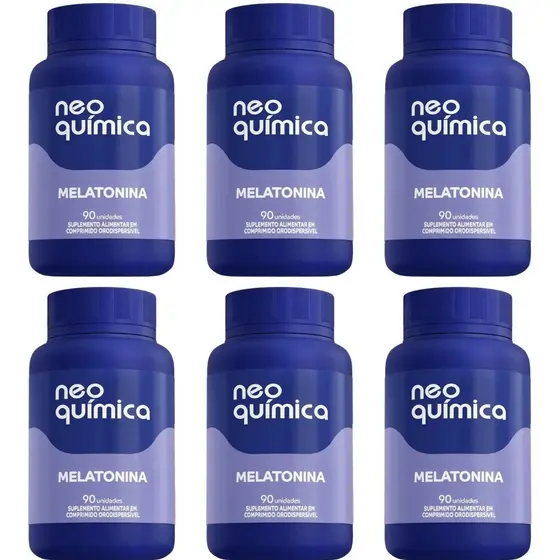 Kit 6 Melatonina Neo Química Sabor Maracujá 90 Comprimidos Cada Total 540 Comprimidos