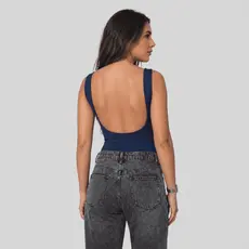 Body Feminino Suplex Grosso Forrado Costa Nua Alça Larga Não Marca Calcinha