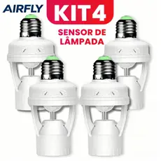 Kit 4 Sensor De Presença Com Fotocélula Para Lâmpada Soquete, Lâmpada Soquete E27,Bivolt 110V~220V