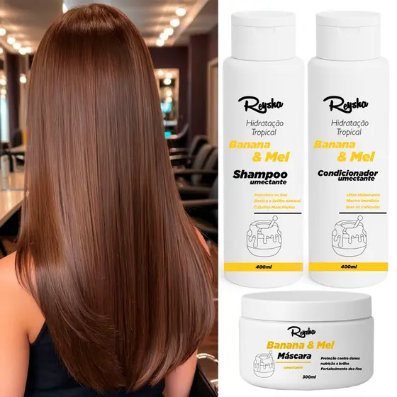 Kit Reparação Imediata Capilar Shampoo + Condicionador + Máscara | Tratamento para Cabelos Danificados, Hidratação e Rec