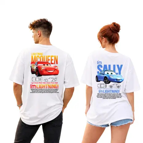 Conjuntos De Camisas De Casal Camisetas streetwear COUPLE MCQUEEN e SALLY