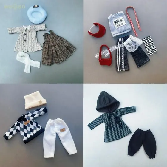 [WEI] 1 Conjunto Casual Princesa Saia Calças Kit Com Capuz 1/6 Roupas De Boneca Fofas Para Bonecas De 30 Cm Universais A