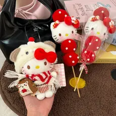 Kitty inverno filhote de cachorro conjunto chaveiro de pelúcia bonito mochila ornamentos presentes para meninas namorada