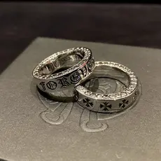 Anel de Diamante em Forma de Coração com Cruz, Estilo Vintage, Design Envelhecido para Casais