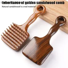 FebB Escova de cabelo de sândalo dourado com almofada de ar para cuidados com o couro cabeludo, gua sha, massagem de mer