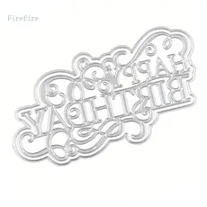 Firefire Cortadores de Metal para Letras de Feliz Aniversário, Molde de Corte de Letras para Criação de Cartões, Scrapbo