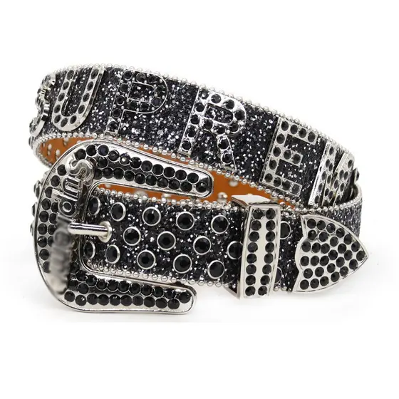 Anyan cinto masculino piscando cinto High-End strass cinto masculino Punk moda tendência carta supremo cinto masculino