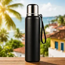 Garrafa Térmica Inox 800ml Premium Água Gelada Quente Fria Academia Trabalho Viagem Tampa Copo