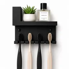Suporte Organizador de Escova de Dente Minimalista Suporte de Parede para Banheiro Moderno Porta Escova de Dente Premium