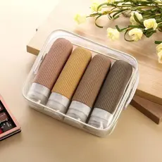 Kit Frascos Portáteis Reutilizáveis, Ideais para Viagens e Organização de Produtos Líquidos