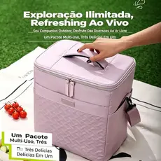 Bolsa Térmica Lancheira Premium 30x22x34cm - Isolante para Marmitas, Trabalho e Piqueniques