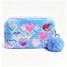 Bolsa Organizadora Fofa de Pelúcia Resistente com Zíper para Uso Diário e Viagens