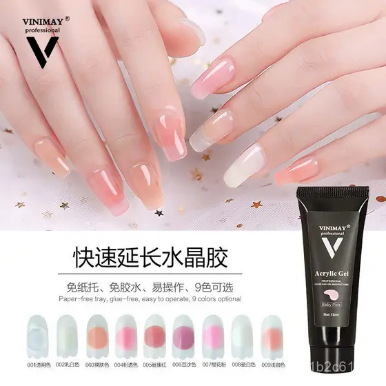 Conjunto de Gel para Extensão de Unhas VINIMAY, Gel UV Sólido, Gel de Extensão Rápida, Gel de Cristal, Sem Dor, Forma de