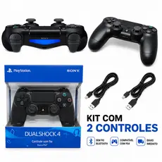 Kit com 2 controles ps4 sem fio linha premium compativel com PS4/NOTEBOOK/ TV E PC ENVIO RAPIDO