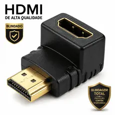 adaptador hdmi 90 graus em l macho x fêmea
