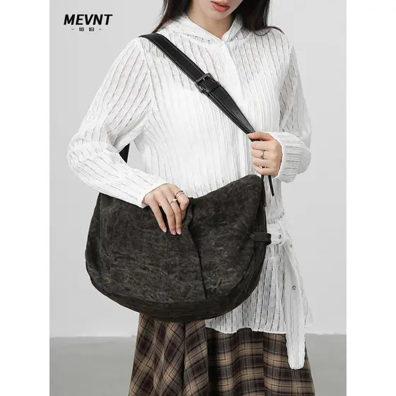 Procurando bolsa mensageiro antiga de um ombro feminina mochila de lona de grande capacidade feminina Commuter Crois