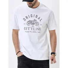 Camiseta masculina de manga curta de algodão pesado americano verão em torno do pescoço camiseta solta Casual simples me