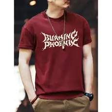 Camiseta masculina Retro americana de manga curta verão 260g pesado em torno do pescoço meia manga camiseta masculina pu