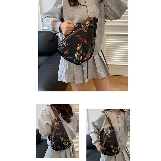 Pano de Nylon à prova d'água estilo étnico bolsa de peito retrô Paisley padrão bolsa Crossbody unissex portátil mochila