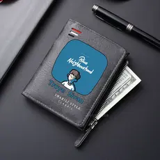 Simwin carteira masculina curta estilo japonês coreano dos desenhos animados Anime zíper fivela Multi-cartão Street Wear