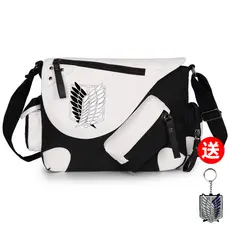 Attack on Titan Messenger Bag Masculino Lona de Grande Capacidade Anime Estudante Trendy High-End All @-