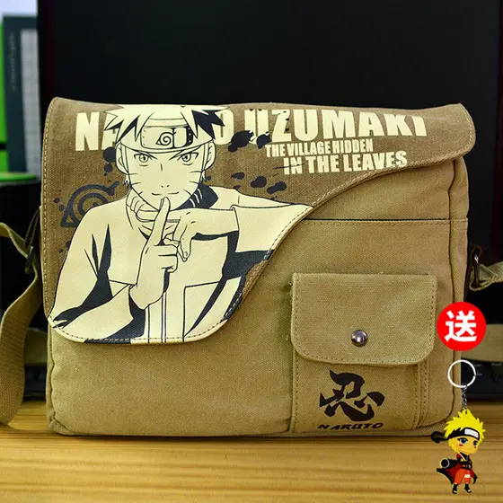 Naruto Messenger Bag Masculino Estudante Junior High School Trendy Canvas Bidimensional Anime Classe Remedial Bolsa de O