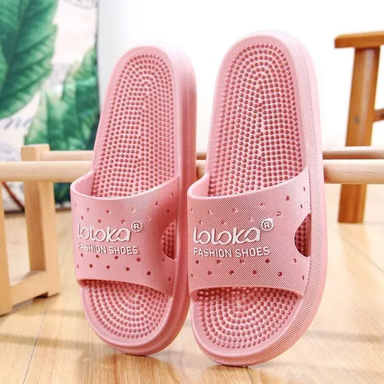 Lujia chinelos femininos massagem nos pés chinelos acuponto Pedicure sapatos casa interior banheiro banho chinelos antid
