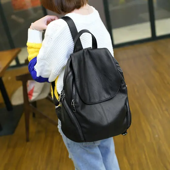 Miyin mochila feminina 2025 novo estilo versão coreana All-Match lazer viagem mochila de couro macio mochila feminina sa