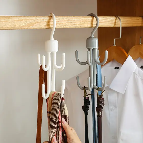 Cabide de saco de casaco dormitório rotativo gancho guarda-roupa multifuncional saco criativo gravata cachecol ferrament