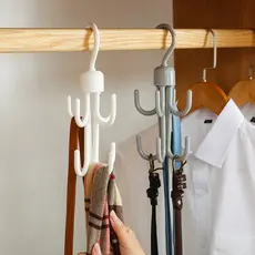 Cabide de saco de casaco dormitório rotativo gancho guarda-roupa multifuncional saco criativo gravata cachecol ferrament