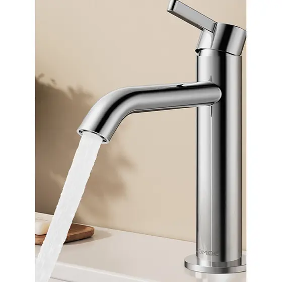 Jiumu 304 aço inoxidável única torneira de água fria lavatório comercial lavatório superior doméstico à prova de resping