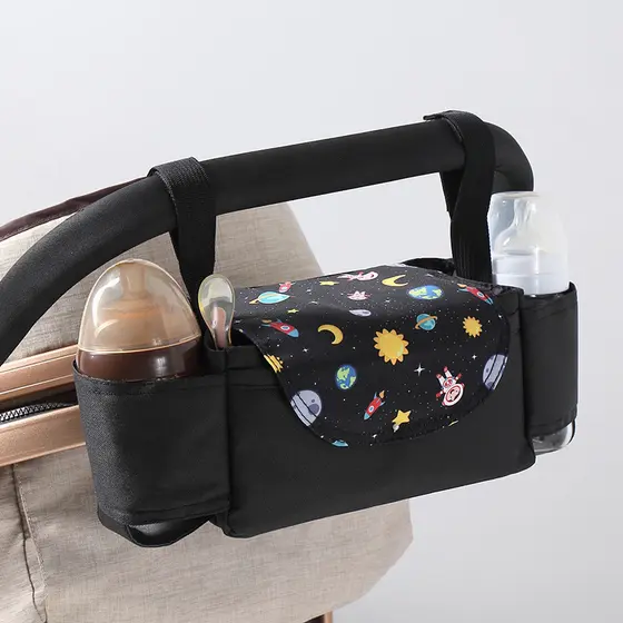 Bolsa para garrafa de carrinho de bebê, bolsa de armazenamento portátil de grande capacidade, bolsa de armazenamento de