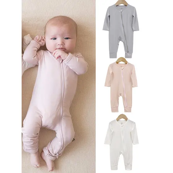 Estilo fino bebê Bodysuit capa pé capa mão Anti-risco rosto macacão recém-nascido Ultra-fino fibra de bambu ar condicion