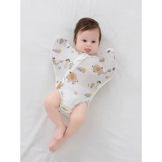 Saco de dormir do bebê verão puro algodão malha fina respirável estilo renderizador bebê Anti-choque 0-May saco de dormi