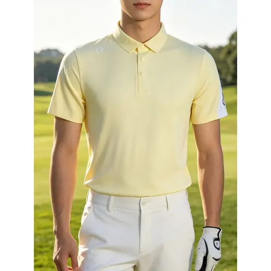 Verão golfe masculino de manga curta legal respirável estiramento camisa POLO esportes de secagem rápida camiseta sem co