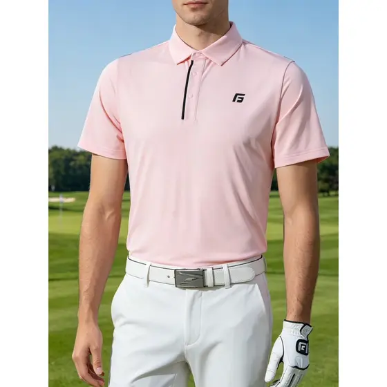 Golf masculino de manga curta verão respirável estiramento camisa POLO esportes de secagem rápida camiseta masculina lap