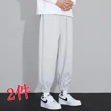 Calças de cor sólida masculinas outono novo estilo primavera outono macacão calças casuais soltas All-Match pé-tie outon