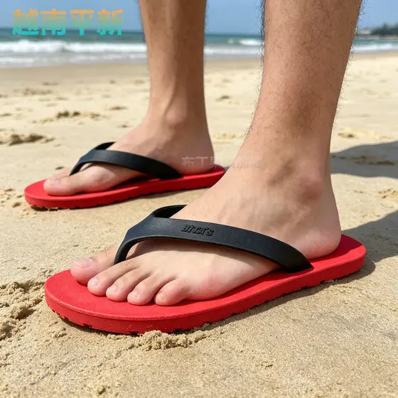 Chinelos de borracha Vietnam Pinxin masculinos para banho de praia sandálias planas antiderrapantes @-