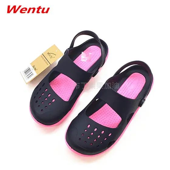 Vietnam temperatura sandálias de plástico de borracha sapatos femininos buraco dupla utilização na moda sapatos de praia