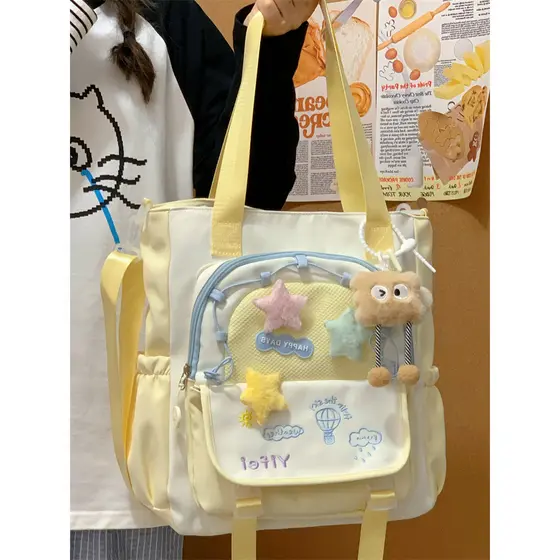 Mochila escolar portátil para meninas, estudantes do ensino médio, mochila escolar, passeio infantil, bolsa de pano de u