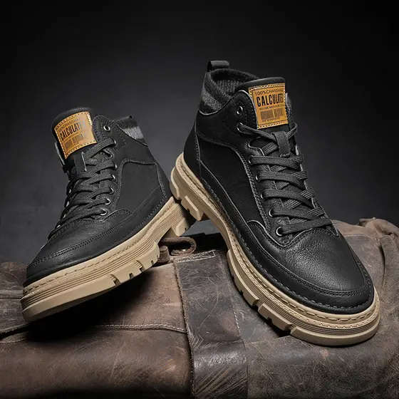 Martin botas masculinas outono inverno estilo 2025 novo estilo sapatos masculinos de inverno mais sapatos de algodão de